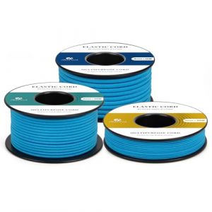 Abma Cord Fils Elastique 3mm x 10m Cordon Elastique Rond Corde Elastique Sandow Elastique Ficelle pour Bracelet, Masques, Collier, Bijoux, Chapeau, Camping - Bleu (Abma Cord EU, neuf)
