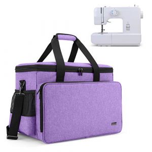 Yarwo Sac pour Machine à Coudre, Sac de Transport pour Machine à Coudre avec Planche de Bois pour Soutenir Le Fond, Convient à la Plupart de Machine à Coudre sur le Marché, Violet (KUNBO EU, neuf)