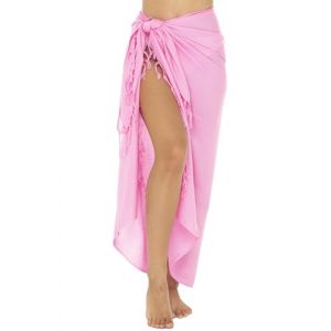 SHU-SHI - Sarong/par&eacute;o - pour Femme - Look de Plage - &agrave; Porter au-Dessus du Maillot de Bain - Taille Unique - Rose p&acirc;le (SHU-SHI EU, neuf)