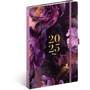 NOTIQUE Agenda 2025, au format A5, avec fermeture élastique, semainier, livre, couverture rigide, violet (PRESCO GROUP A.S., neuf)