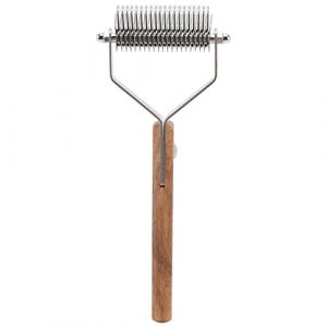 Gavigain Râteau de toilettage de l'animal de Compagnie, Conception à Double rangée, Dents en Acier Inoxydable, réduit la Perte, Le Retrait Doux des nœuds, pour Les Chiens et Les (Merjunt, neuf)