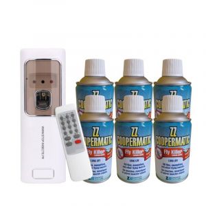 Pack Diffuseur Insecticide Automatique télécommande + 6 Bouteilles de Pyrèthre naturel zz coopermatic fly killer (STOP INSECTES, neuf)