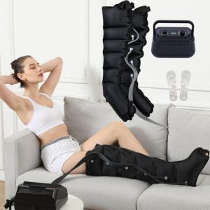 Bottes Pressothérapie Drainage Lymphatique 6 Chambres à Air - Appareil de Massage Jambes, Soulager les Jambes Lourdes et Activer la Circulation (2Jambes, 6 chambres) (QUANHUAISHANG, neuf)