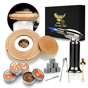 Kit de Fumoir Cocktail avec Torche, Ensemble Fumeur Cocktail, kit de Boissons pour Fumeur de Whisky à l'ancienne, Cocktails Accessoires pour Boissons, Bourbon, café, Fromage-Beech (Gentlesoft-UK, neuf)