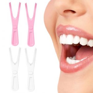 DOKRIN Pics et porte-fils dentaires pour espace interdentaire,Porte-fil dentaire en forme de Y en 4 pi&egrave;ces, accessoires de fil dentaire orthodontique rempla&ccedil;ables, r&eacute;utilisables. (IOANA BEST CLOTHES, neuf)