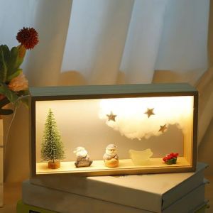 Cadre Photo 3D à Remplir,Cadre Profond Cadre Photo Vitrine,Cadre d'affichage LED,Cadre en Profondeur lumineux , DIY Cadre Boîte en Bois Cadre d'Objet 6 CM Pour Décoration, Billets, Fleurs,Souvenirs (Axijobs Store, neuf)