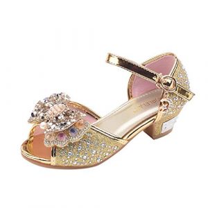 Chaussures de princesse pour fille avec talon : chaussures de danse chaussures de fête à bout ouvert et bouche de poisson Chaussures de cosplay Escarpins Performance Chaussures d'école Chaussures de (Xinshipinstore, neuf)
