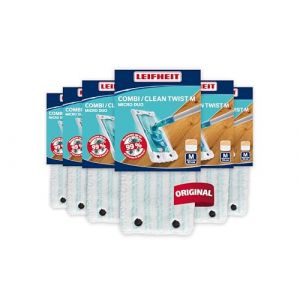 Leifheit Lot de 6 Housses Clean Twist/Combi M Micro Duo, Housse de Rechange en Microfibres pour Balai à Plat Combi, Housse absorbante pour Balai serpillère (avantrado.shop, neuf)