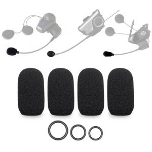 Voarmaks Lot de 4 housses de micro compatibles avec le système de micro SENA SRL pour casque Shoei Neotec 2, pour Sena SMH10 20s 30s 50s 60s 30k 3S SMH5 Filtre anti-pop + 12 joints toriques en 3 (MusicMate2015, neuf)