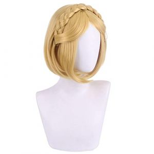 Cosplay Wig For Zelda Breath Of The Wild Princess Zelda Wigs Game 35cm Short Blonde Heat Resistant Hair (YangJiangJiangChengHuoLunDianZiShangWuShangHang, neuf)