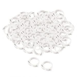 perfk 100 Pi&egrave;ces Anneaux de Pied, Bagues 28mm de Volaille, Marqueurs pour Poulet Oie Canard de Num&eacute;ro 001, Blanc (perfk, neuf)