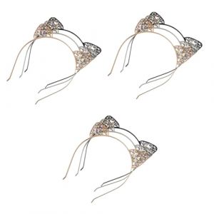 FRCOLOR 9 Pièces cheveux de noël decoration personnalisé diadème chat cosplay oreilles de chat oreille de renard déguisement de diable peluche cerceau de cheveux bandeau oreille de chat (White Beach, neuf)