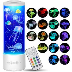 Radikor Lampe M&eacute;duse avec 17 Couleurs et T&eacute;l&eacute;commande,Jellyfish Lamp avec 4 Modes d'&eacute;clairage, Lampe Meduse Lumineuse Aquarium pour Enfants, Adultes (Flower LV, neuf)