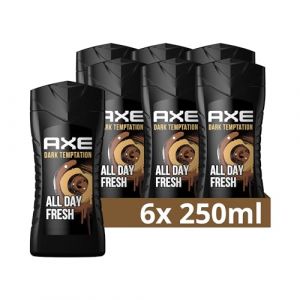 Axe Dark Temptation Gel Douche Homme (Lot de 6 x 250 ml) (Stocksales, neuf)