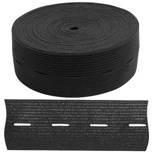 AERZETIX - C67390 - Elastique &agrave; boutonni&egrave;re plat 5 m - largeur 30 mm - couleur noir - en polyester et latex - confection mercerie couture v&ecirc;tements tissu ceinture pantalon tricotage (Tuning, neuf)