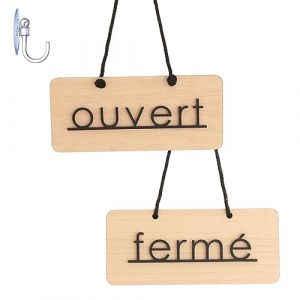 Smile BB Panneau Ouvert Ferm&eacute; Bois Naturel pour Magasins, Entreprises, Restaurants, Panneau en Bois Ouvert Ferm&eacute; avec Ventouse (WANDA PLATA, neuf)