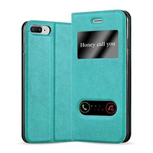 cadorabo Coque pour Apple iPhone 8 Plus / 7 Plus / 7S Plus en Turquoise Menthe - Housse Protection avec Stand Horizontal et Deux Fenêtres - Portefeuille Etui Poche Folio Case Cover (cadorabo-shop, neuf)