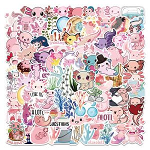 Stickers Axolotl 100 pcs, Mignons Autocollants en Vinyle Imperm&eacute;ables pour Enfant &Eacute;l&egrave;ves du Primaire V&eacute;lo Jouets Poussettes B&eacute;b&eacute;s (BELLE CH&Egrave;RE, neuf)