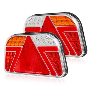 Yuanjoy Kit Feux Arri&egrave;re LED Pour Remorque, 12V/24V Imperm&eacute;able Clignotant, Frein, Feu De Position, Marche Arri&egrave;re, Anti-Brouillard, Feu R&eacute;flecteur Avec Certification E (Yuanjoy, neuf)