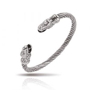 SIPURIS Bracelet viking pour homme - Double dragon, serpent, viking nordique, anneaux ouverts r&eacute;glables en acier inoxydable torsad&eacute;s - Bijoux Wicca (SIPURIS Jewelry, neuf)