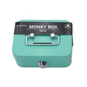 Caisse &Agrave; Monnaie Verrouillable En M&eacute;tal, Boite Argent Liquide, Petit Coffre Fort Avec 2 Cl&eacute;s, Petite Caisse Monnaie Billet Piece, Pour Enfant Adultes, 11,5 &times; 8,5 &times; 5,8 CM (Baoqifong, neuf)