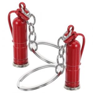 Garneck Lot de 2 porte-clés pompier en alliage de zinc - Pendentif extincteur pratique pour à dos - à main et portefeuille - Idéal pour les amateurs de pompiers (Eerstra, neuf)