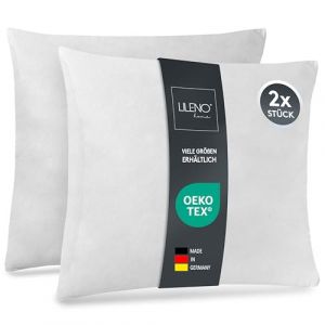 LILENO HOME Lot de 2 de garnissage d'oreiller 55x55 cm - Coussin intérieur Lavable à 40°C adapté aux allergiques - Garnissage en Polyester comme Coussin de canapé, Coussin Cocktail et Oreiller (Discount-Deal24, neuf)