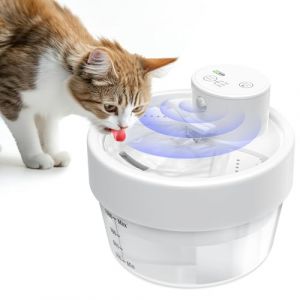 RUXAN Fontaine a Eau Chat sans Fil avec D&eacute;tecteur de Movement,1L Fontaine &agrave; Eau pour Chat 2200mAh Charg&eacute;e Distributeur Eau Chiots Automatique avec Pompe Super Silencieuse (Tianhanda, neuf)