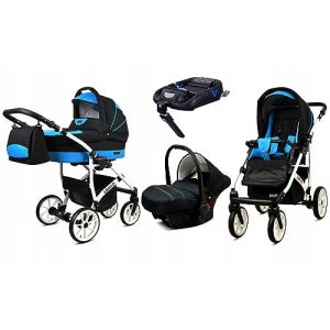 BabyLux&reg; Enfant Poussette Combin&eacute;e Set 4 en 1 - Largo - incl. Nacelle, Canne, Si&egrave;ge de voiture, ISOFIX Base - Si&egrave;ge Auto - Landau B&eacute;b&eacute; - avec Sac &agrave; langer, Habillage pluie etc. (BabyLux-shop, neuf)