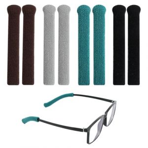 Embouts pour Branches de Lunettes, 4 Paires Protege Branche Lunette Coussinet Oreille Lunettes en Tricoter Couvre-bras de Lunettes Antid&eacute;rapants Accessoires pour Lunettes (DOULEIN, neuf)