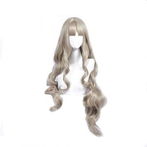 Chéri dans le Franxx 556 perruque de Cosplay pour les femmes 90 cm de long cheveux synthétiques bouclés Kukuro perruque japonais Anime Costume fête perruque gris chéri dans le Franx Kokoro (good stuff A, neuf)