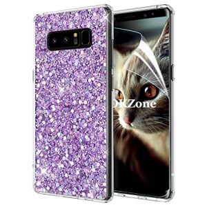 OKZone Coque Samsung Galaxy Note 8, Mince &Eacute;tui en Silicone Souple Paillette Strass Brillante Bling Bling Glitter de Luxe,Flexible Plein-Corps TPU de Protection pour Samsung Galaxy Note 8 (Violet) (OKZone EU Store, neuf)