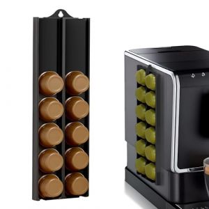 Nearockle Porte-Capsules Mural R&Eacute;Glable Compatible Avec Les Capsules Nespresso (37-58 Mm), Support De Rangement Autocollant Pour Capsules De Caf&Eacute; (Noir, 1 Pi&Egrave;Ces) (Nearockle FR, neuf)
