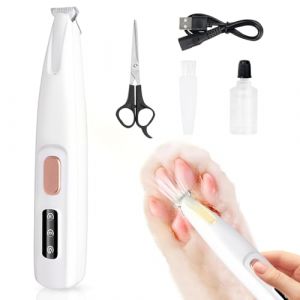 Tondeuse Chien,Tondeuse Chat,Tondeuse pour Chien Rasoir pour Chiens Chat Faible Bruit, Rechargeable par USB, LED Étanche IPX5 Tondeuse Sans Fil pour Chiens, Chats, Pattes, Yeux, Oreilles, Visage (MEGAN BRAN, neuf)