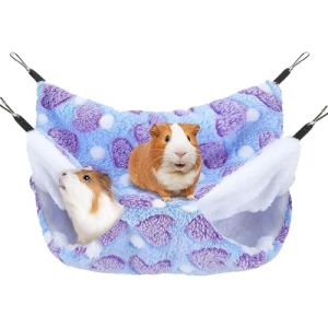 ZYEKIU Hamac Chinchilla Furet 34x34cm Maison Cochon d'Inde, Hamac Cage Furet Double Hamacs Cochon d'Inde Rat Chaud Nid, Hamacs Animaux de Compagnie pour Chinchilla, H&eacute;risson, Cobayes (Violet) (RUIYIDZ, neuf)