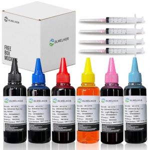 Kit de recharge d'encre universelle pour imprimante &agrave; jet d'encre EPN Canon HP Brother Lexmark Samsung Dell Kodak Cartouches rechargeables Syst&egrave;me CISS CIS 6 couleurs 100 ml par flacon (Dlican ink, neuf)