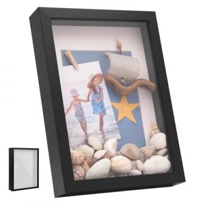 Cadre Photo 3D, Cadre Photo Profond &agrave; Remplir 20 x 25 cm, avec Plaque Acrylique Transparente, Cadre Objet 3D Profond 3cm, Cadre St&eacute;r&eacute;oscopique Carr&eacute;, pour Les Photos, Les Bouquets, &oelig;uvres d'art DIY (LCSHENGMIN Store, neuf)