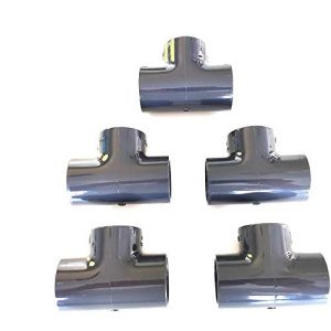 Lot de 5 Manchons PVC Pression – U Té 90° / 50 mm intérieur F/F/F PN16 / Piscine et arrosage (ZENLYS Facture avec TVA Française, neuf)