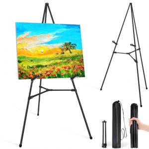 VAIIGO Chevalet de Peinture, Chevalet pour Enseigne, Chevalet Mariage, 168cm Chevalet d'artiste pour Peinture en M&eacute;tal R&eacute;glable Chevalet, Chevalet m&eacute;tallique r&eacute;glable avec Sac de Transport(Noir) (WIIGO, neuf)