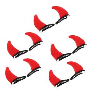 PartyKindom 10 Pièces Épingle à cheveux en corne de démon clips de cornes de diable Horns de diable d'Halloween Barrette à cheveux en forme de corne pinces à cheveux cornes de diable noires (Brushira, neuf)