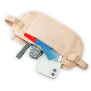 SGERUFZ 1 pi&egrave;ce pochette secr&egrave;te ceinture antivol, sac ventral sport, ceinture r&eacute;glable, sac de voyage imperm&eacute;able (Khaki) (BeanyBeng, neuf)