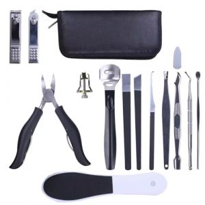 Kit Manucre Pedicure, Trousse Manucure Pedicure Set de 16 PCS, Coupe Ongle Professionnel Set Coupe Cuticule Acier Inoxydable Pour Voyage et à la Maison (YAVO-EU, neuf)