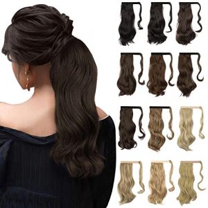 Sofeiyan Queue de Cheval Extensions Cheveux Naturel Postiche Queue de Cheval 38cm Synthétique Extension de Queue de Cheval Bouclée Extensions de Cheveux Postiche Queue de Cheval pour Femmes Brun moyen (SofeiyanEU, neuf)