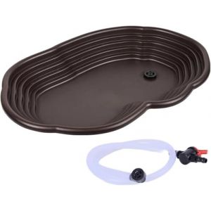 MLordoarf avec Rampe et Plate-Forme, Plat d'eau Tortue pour Grenouille, Gecko, Tuyau de vidange,Bassin de Bain pour Reptiles, Bol d'eau d'alimentation pour Reptiles, Plat d'alimentation pour Reptiles (MLordoarf-1, neuf)