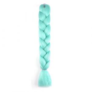 Tingyilan 4Pcs Perruque Lumineuse Perruque Afro Perruque Synthétique Tresse Lumineuse Tresse En Crochet Tresse De Cheveux, Perruque Queue De Cochon,Lightgreen (BeLongsYou, neuf)