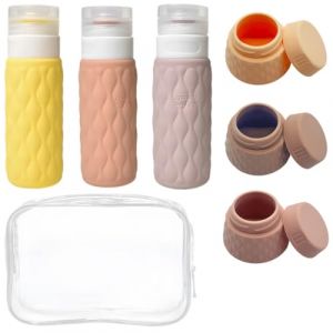 ZEPIQOR Flacons De Voyage en Silicone, 6 Pi&egrave;ces Flacon Voyage R&eacute;utilisable et &Eacute;tanche Contenant de Bouteilles de Voyage, pour Shampoing, Lotion, Cosm&eacute;tiques,Voyage sans BPA Set, kit voyage (QUQU JIANING, neuf)
