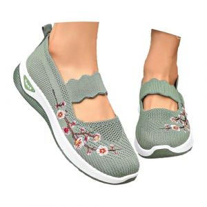 NAFING Chaussures Orthopédiques Femme - Basket de Marche Mode et Sport Respirant Confort Chic Leger Chaussures sans Lacets Femme à Motifs Floraux Orthopédique Basket sans Lacet (min-bmao, neuf)