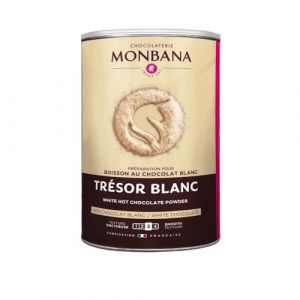 Monbana – Trésor de Chocolat Blanc en Poudre – 200 g – Préparation pour Boisson Gourmande (HOP CAFE, neuf)