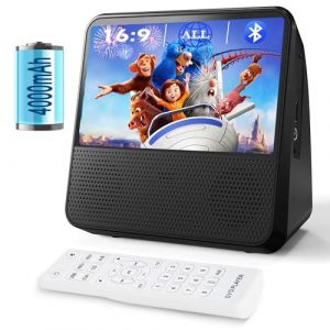 Lecteur DVD Portable Bluetooth, 4000mAh Rechargeable Lecteur DVD Region Free pour Voiture avec Haut-parleurs Intégrés Double, Compatible CD/Bluetooth/USB/RCA/Prise Casque, Lecteur CD Enfant avec (maite, neuf)