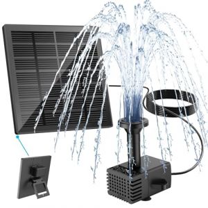 Yzert Fontaine Solaire Ext&eacute;rieur, 2024 Upgraded Flottante Pompe Bassin Solaire, Fontaine Solaire Verre avec 8 Buses, 9.84ft Fil pour Bain d'oiseaux,&Eacute;tang,Piscine,Patio (Noir) (JUzhuo-eu, neuf)